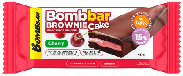 Bombbar Cake Протеиновый брауни, 45 грамм