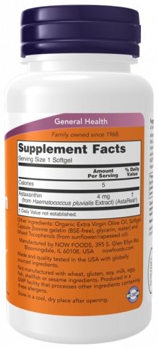 NOW Astaxanthin 4 mg, 90 капсул NOW Astaxanthin 4 mg, 90 капсул