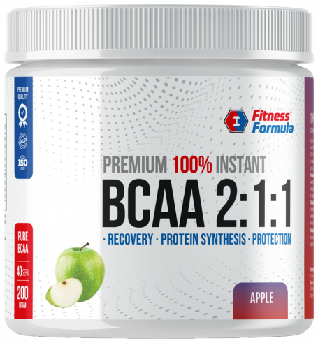 Fitness Formula 100% Instant BCAA 2:1:1 Premium, 100% Инстант БЦАА 2:1:1 Премиум, 200 грамм