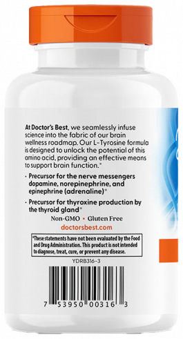 Doctor's Best Best L-Tyrosine, L-Тирозин, 120 капсул