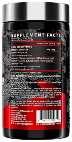 Nutrex Lipo-6 Black Ultra Concentrate, 60 капсул