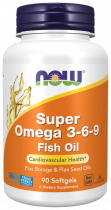 NOW Super Omega 3-6-9 1200 mg, Супер Омега-3-6-9 1200 мг, 90 капсул