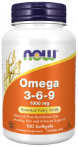 NOW Omega 3-6-9 1000 mg, Омега-3-6-9 1000 мг, 100 капсул