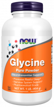 NOW Glycine Pure Powder, Глицин Чистый Порошок, 454 грамма