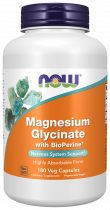 NOW Magnesium Glycinate with BioPerine, Глицинат магния с БиоПерином, 180 капсул